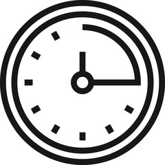 time management flat line web icon concept
