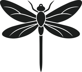 Stylized Dragonfly Silhouette – Elegant Insect Vector for Nature and Spring Designs