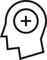 Obraz premium psychology flat line web icon concept