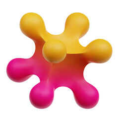 gradient abstract shape 3d icon isolated on the transparent background