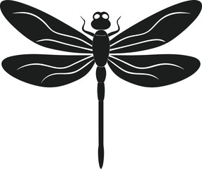 Elegant Dragonfly Silhouette Vector – Nature-Inspired Spring Illustration