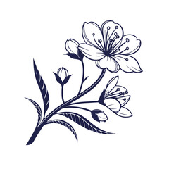 Cambodia Flower Silhouette Vector Graphic Clipart Isolated Illustration