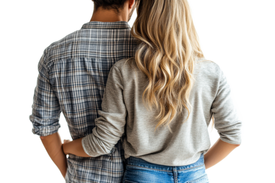 Couple embracing with a warm connection at home - Powered by Adobe