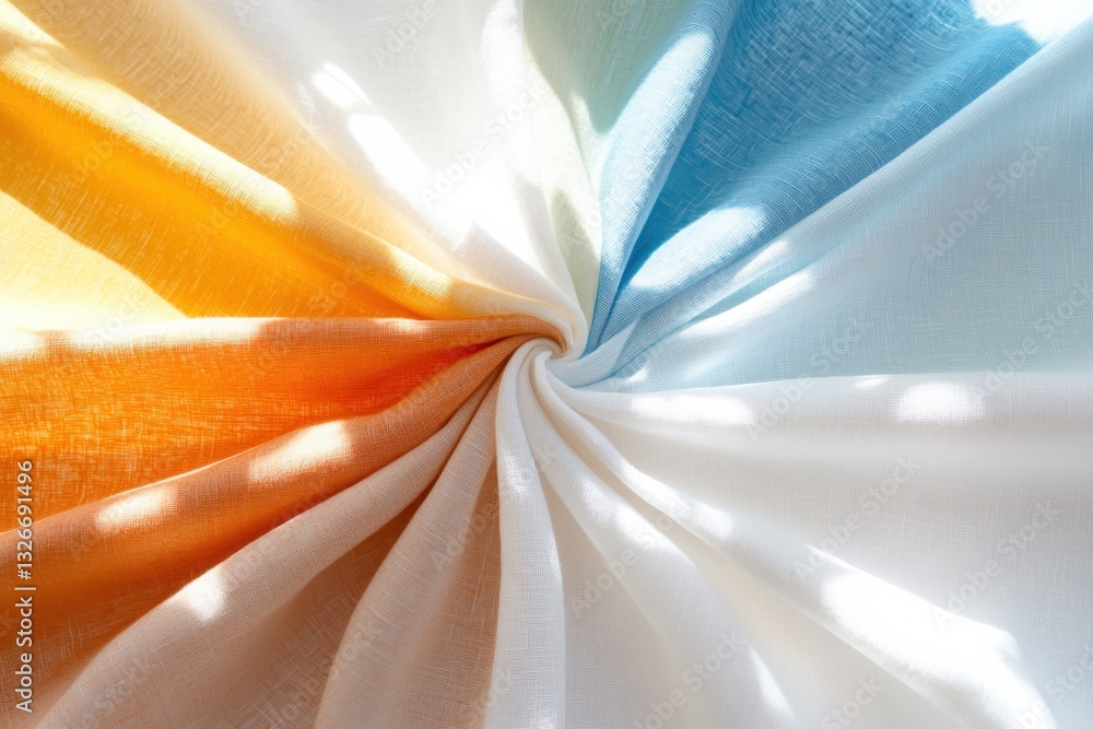 Poster elegant stylish dinner napkin collection displayed on soft fabric backdrop in soft diffused light fo
