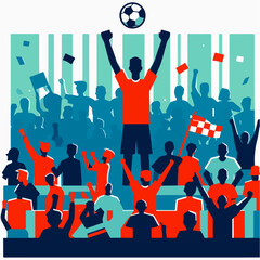 illustration of passionate and enthusiastic football fan base