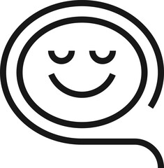 smile flat line web icon concept