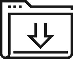 Fototapeta premium download folder flat line web icon concept