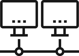 Obraz premium distributed database flat line web icon concept