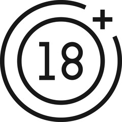 adult content flat line web icon concept