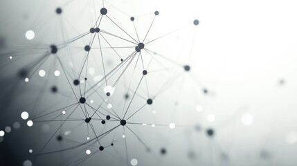 Abstract network graphic design, interconnected nodes, blurred background, potential use in tech presentations