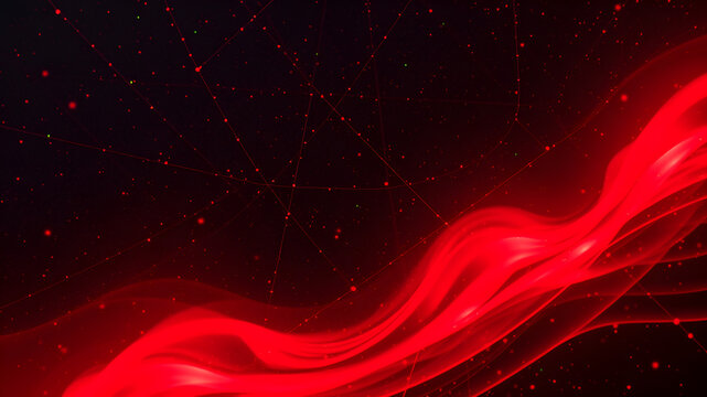 Dark abstract grainy background with intense red and green dynamic color flow. High-contrast glowing textures create a futuristic and electrifying mood