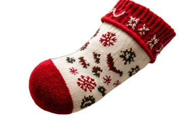Classic Christmas stocking with festive patterns