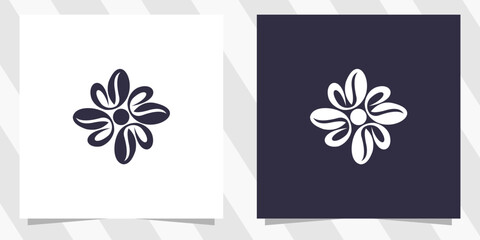 coffee with flower logo design