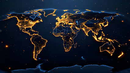 Realistic World Map Unfolded
