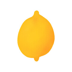 Lemon with Noisy Shadow hand drawn illustration isolated on transparent background