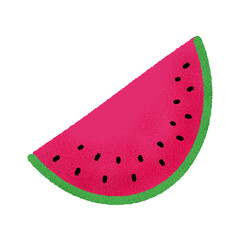 Watermelon with Noisy Shadow hand drawn illustration isolated on transparent background