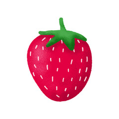 Strawberry with Noisy Shadow hand drawn illustration isolated on transparent background