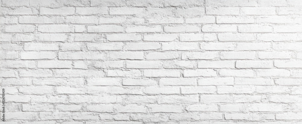 Poster hyper-realistic white textured brick wall background with soft diffused lighting and fine details
