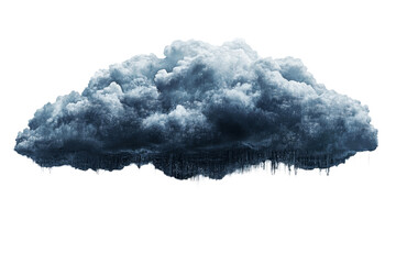 Dark storm cloud with rain on a transparent background