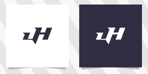 Obraz premium letter jh hj logo design