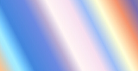 Vector holographic shiny textured gradient background with diagonal stripe. 3d realistic style design illustration of blue, yellow and purple metallic gradient