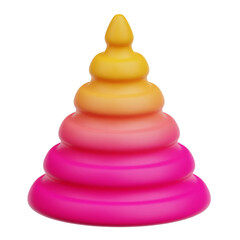 gradient abstract shape 3d icon isolated on the transparent background