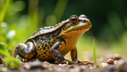 Obraz premium A close-up of a bufo valliceps, also known as the Gulf Coast toad, in its natural habitat.