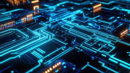 Obraz premium Futuristic Circuit Board Network (6)