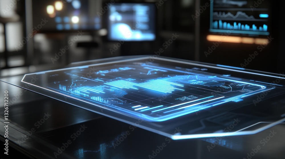Poster holographic data display in a modern lab