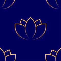 Elegant Gold Lotus Vector Seamless Pattern Digital Paper – Luxury Floral Background for Invitations, Scrapbooking, Fabric, Wallpaper, and Decorative Design