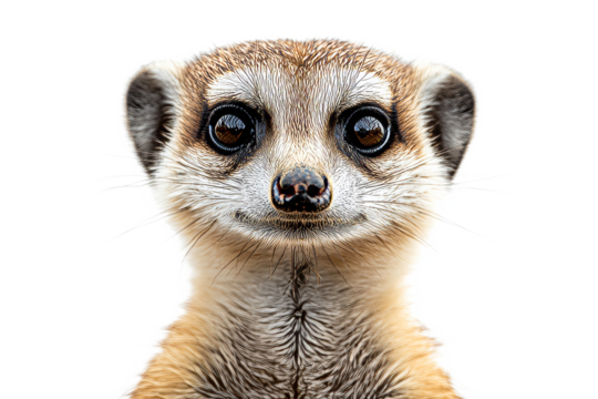 Curious meerkat on transparent background