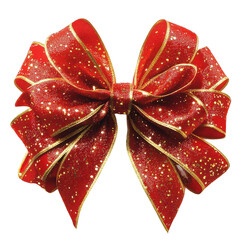 Festive Bow: A vibrant red bow, adorned with golden accents, embodying elegance and the spirit of celebration, is a perfect emblem of gifting.