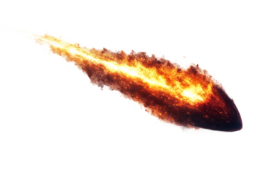 Fireball streaking across a clear sky during night