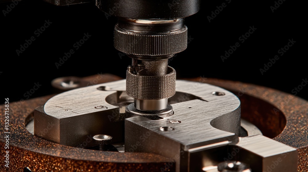 Poster a precision diamond-cut measuring tool analyzing the depth of a gemstone