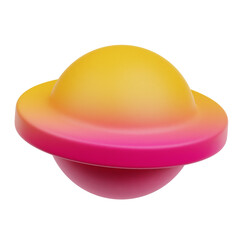 gradient abstract shape 3d icon isolated on the transparent background