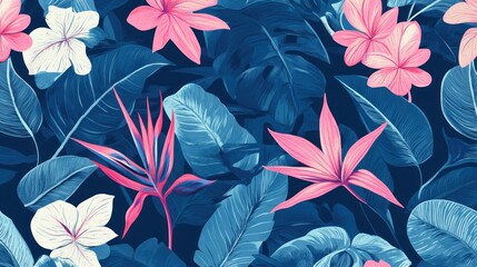 Tropical Floral Pattern Seamless Design