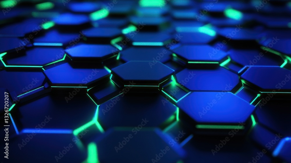Poster futuristic hexagonal grid pattern