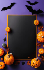 halloween frame with pumpkin