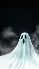 scary halloween ghost poster template set design
