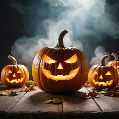 halloween pumpkin on a dark background