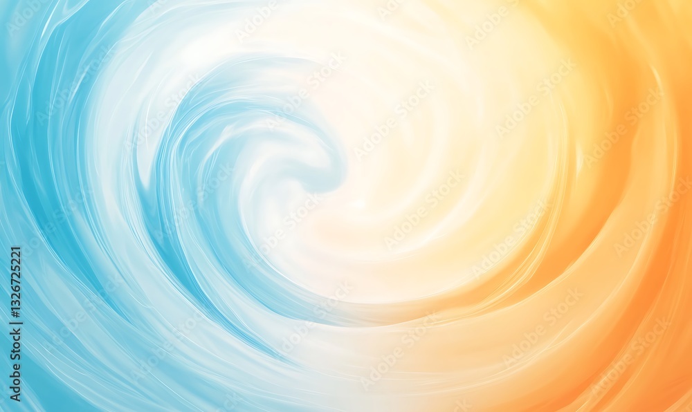 Poster swirling gradient of blue and orange hues creating a dynamic abstract visual effect.