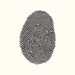 Black fingerprint vector illustration on white background