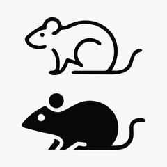Outline rat icon and silhouette rat vector design 