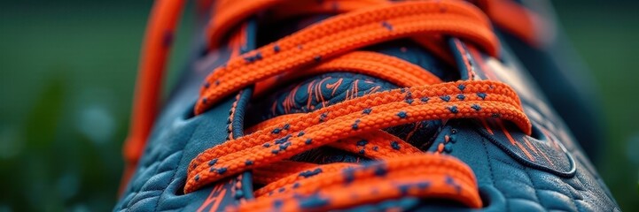 Close-up of textured football laces with striped pattern , yellow, white, sport