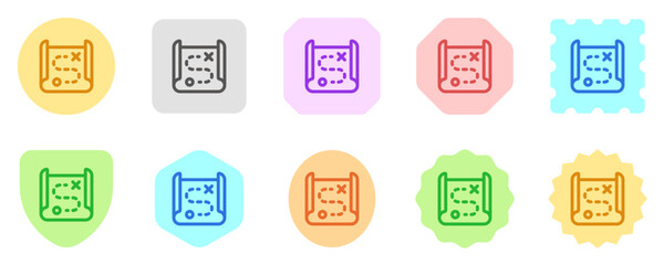 Editable map, scroll, treasure map vector icon. Part of a big icon set family. Perfect for web and app interfaces, presentations, infographics, etc
