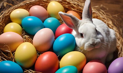 easter bunny and eggs