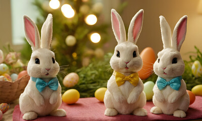 easter bunny and eggs