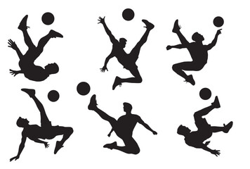 Silhouette teqball sport, vector illustration