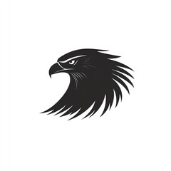 Obraz premium Majestic Hawk Head Silhouette A Striking Minimalist Design, Perfect for Branding or Graphic Projects. Sophisticated and Bold