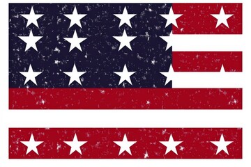 The American flag has red, white, and blue with white stars